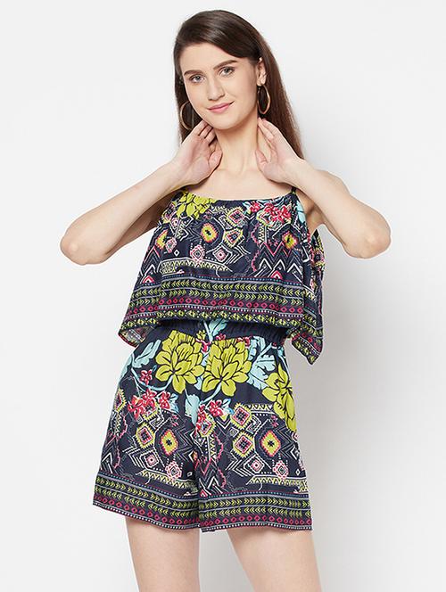 cami neck printed romper - 17823248 - Very Small Image - 1