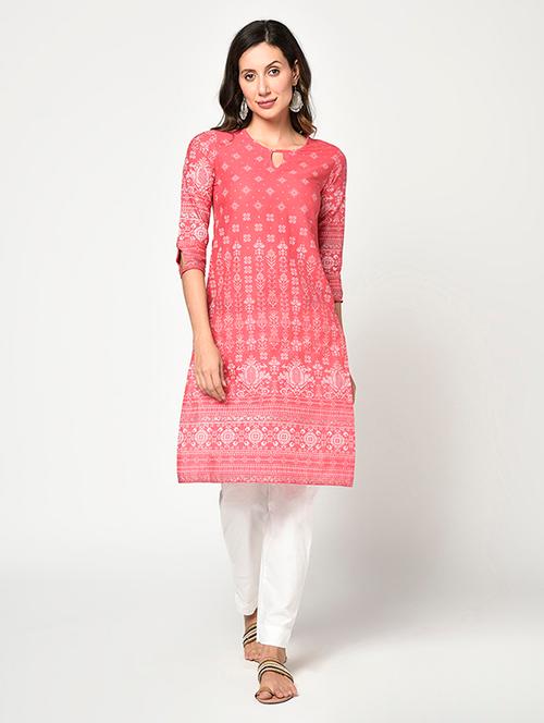printed straight kurta - 17823368 - Very Small Image - 1