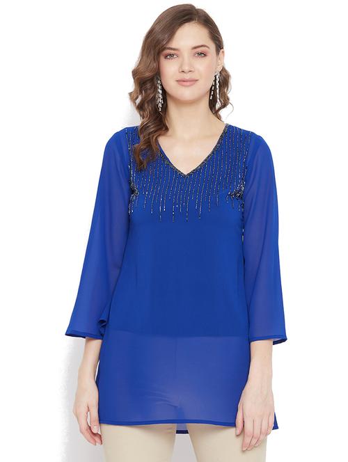 v-neck embellished top - 17824384 - Very Small Image - 1
