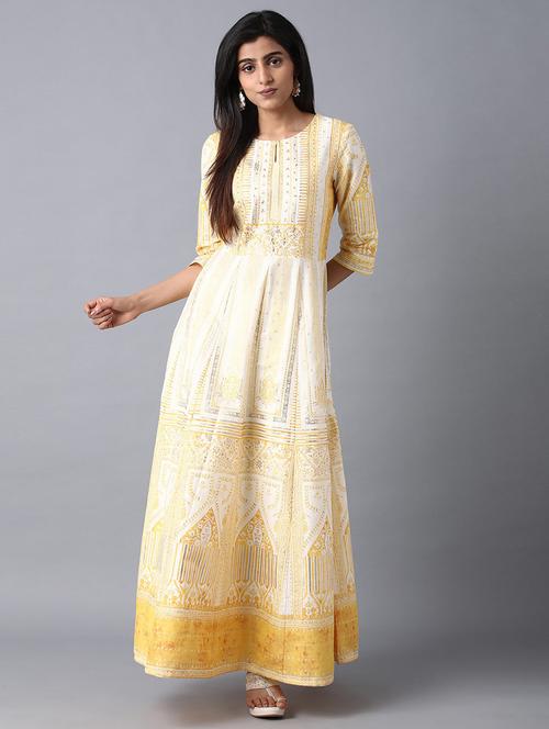 printed flared ethnic dress - 17824692 - Very Small Image - 1