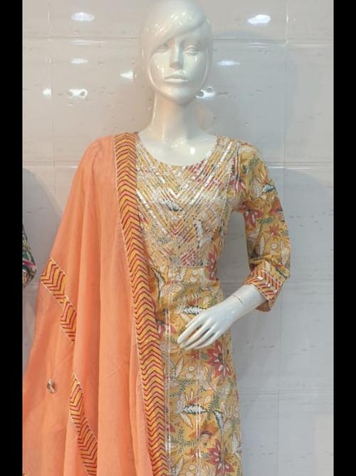 cotton suit flower printed - 17825176 - Very Small Image - 1