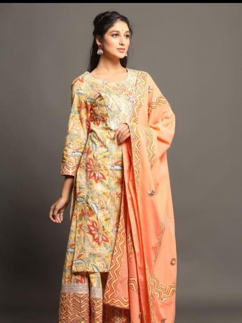 cotton suit with divider and gota - 17825177 - Very Small Image - 1