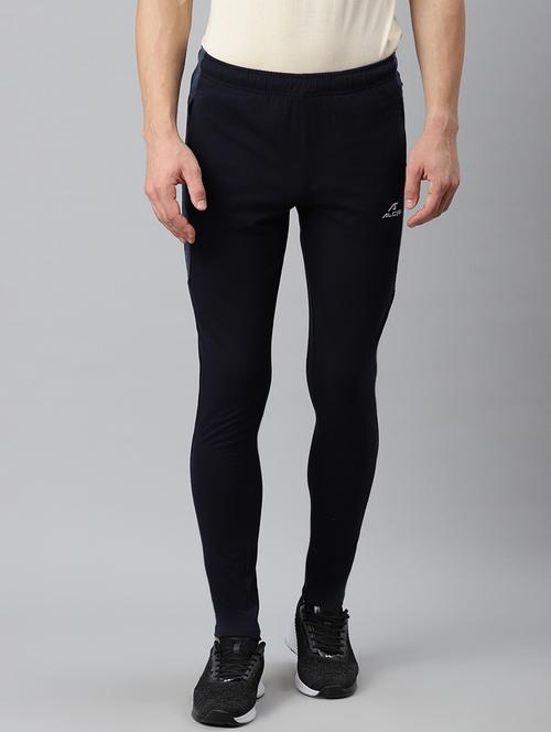 navy blue solid full length track pant - 17825402 - Very Small Image - 1