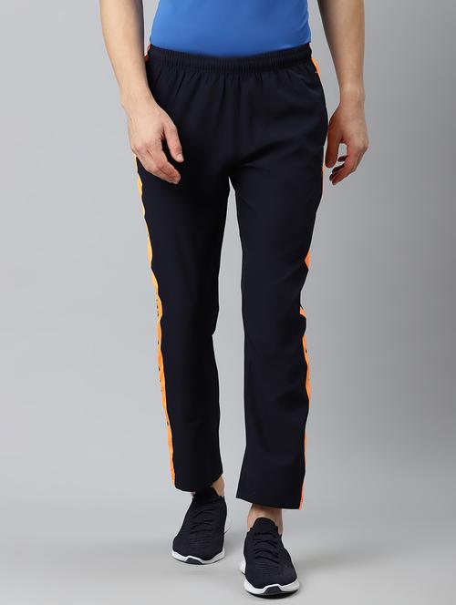 navy blue side taped full length track pant - 17825415 - Very Small Image - 1