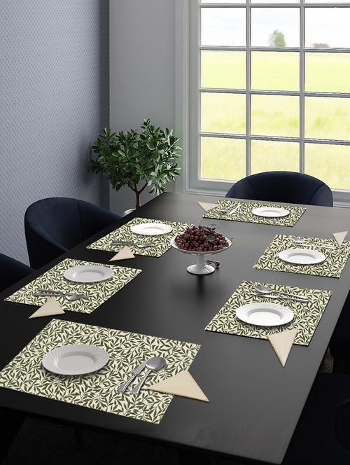 saral home cotton tablemat 6pc + 6pc napkin set (33x48cm mat 40x40cm napkin - 17825460 - Very Small Image - 1