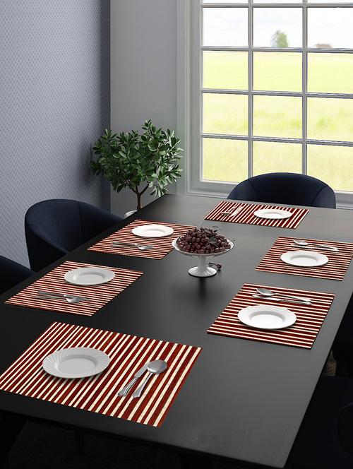 saral home unique quality viscose dining table kitchen placemats pack of 6 (34x45 cm, gold) - 17825468 - Very Small Image - 1