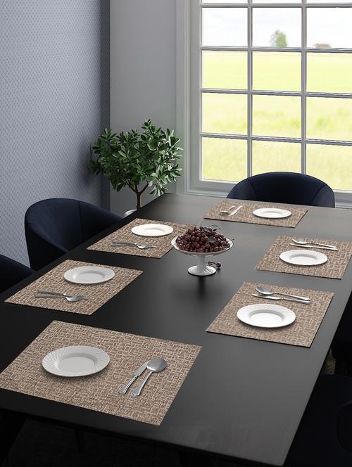 saral home unique quality viscose dining table kitchen placemats pack of 6 (34x45 cm, beige) - 17825480 - Very Small Image - 1