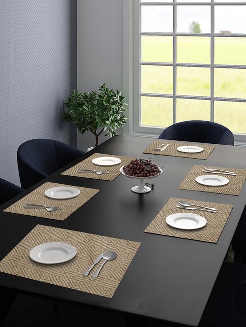 saral home unique quality viscose dining table kitchen placemats pack of 6 (34x45 cm, beige) - 17825484 - Very Small Image - 1