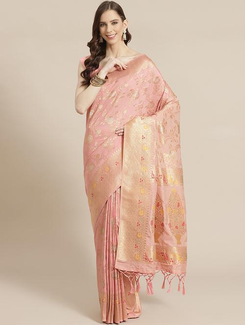 jacquard banarasi saree with blouse - 17826137 - Very Small Image - 1