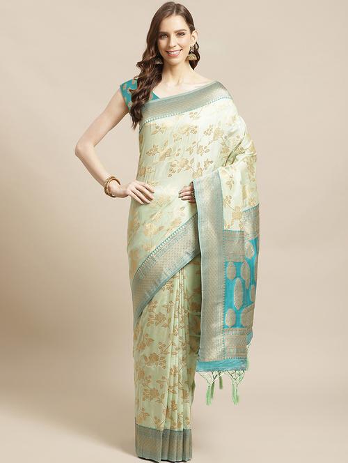 jacquard banarasi saree with blouse - 17826143 - Very Small Image - 1