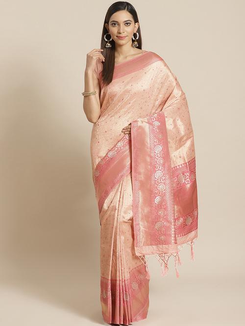 jacquard banarasi saree with blouse - 17826201 - Very Small Image - 1
