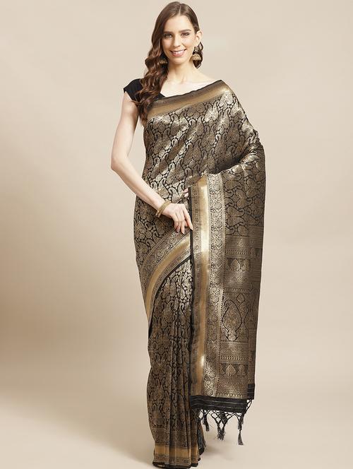 jacquard banarasi saree with blouse - 17826204 - Very Small Image - 1