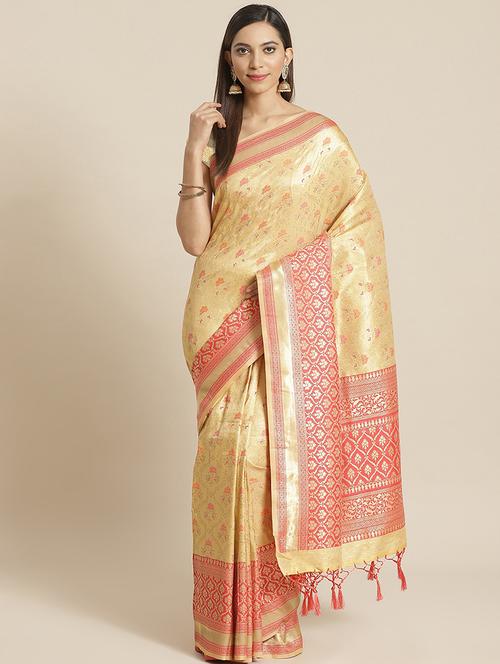 jacquard banarasi saree with blouse - 17826207 - Very Small Image - 1