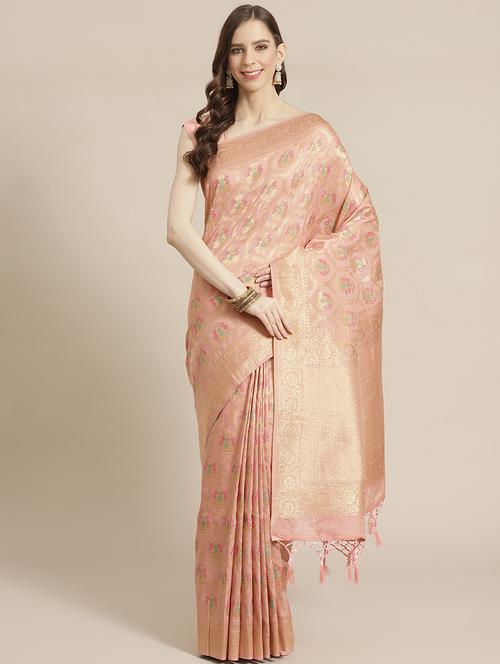 jacquard banarasi saree with blouse - 17826215 - Very Small Image - 1