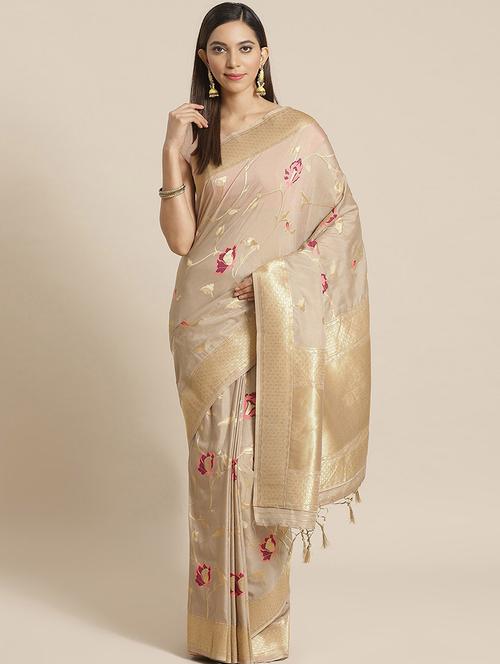 jacquard banarasi saree with blouse - 17826230 - Very Small Image - 1