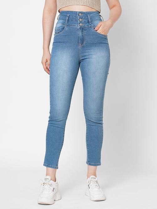 high rise stone washed jean - 17827086 - Very Small Image - 1