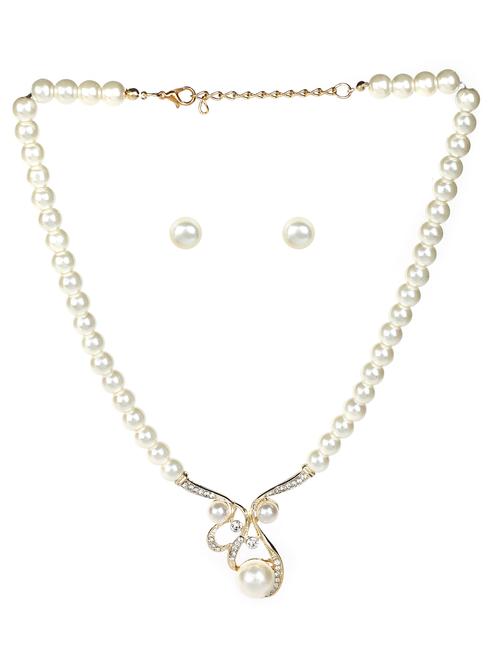 clasic pearl necklace set with ad - 17827251 - Very Small Image - 1