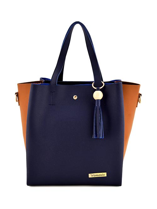 blue leatherette (pu) handbag - 17827757 - Very Small Image - 1