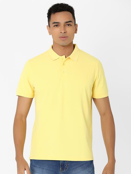 yellow solid polo t-shirt - 17828002 - Very Small Image - 1