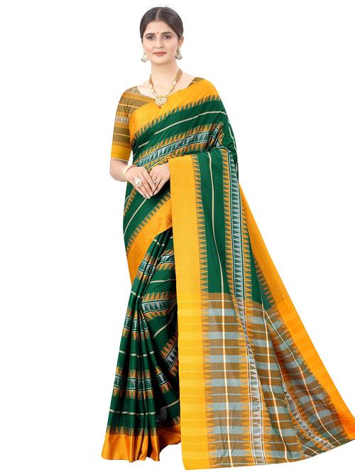 striped woven saree with blouse - 17828704 - Very Small Image - 1