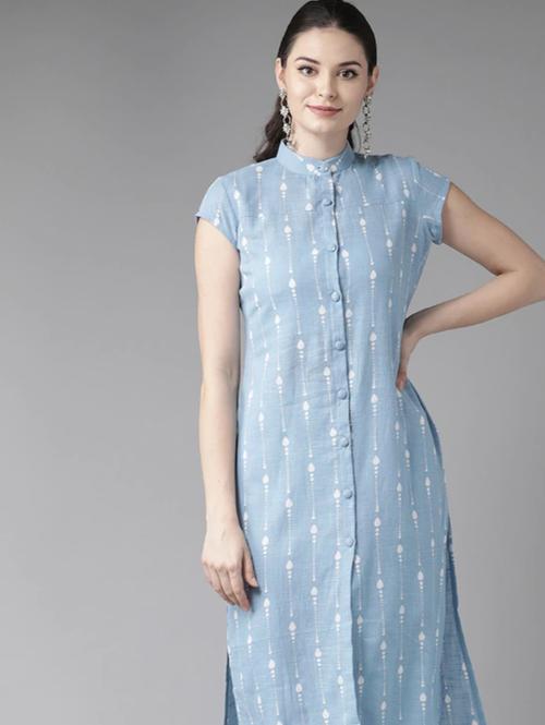 neutral cotton kurti - 17828771 - Very Small Image - 1