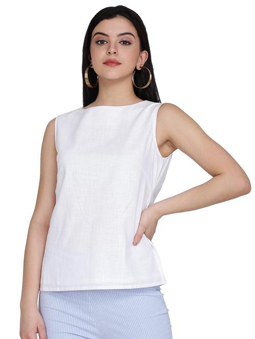 round neck solid top - 17829001 - Very Small Image - 1
