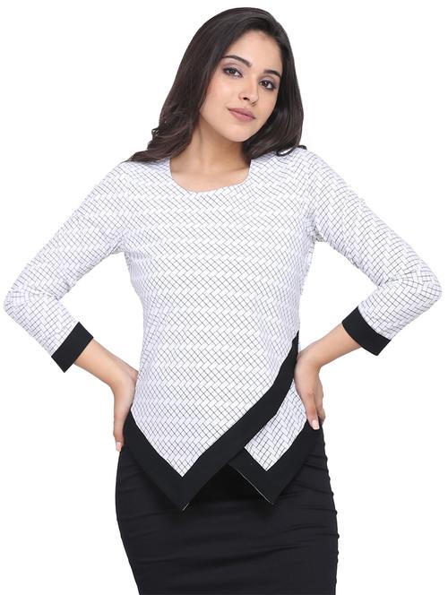 asymmetric hem printed top - 17829017 - Very Small Image - 1