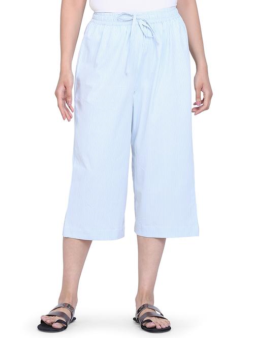 drawstring waist solid culottes capri - 17829061 - Very Small Image - 1