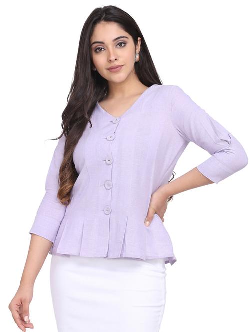 v-neck striped top - 17829082 - Very Small Image - 1
