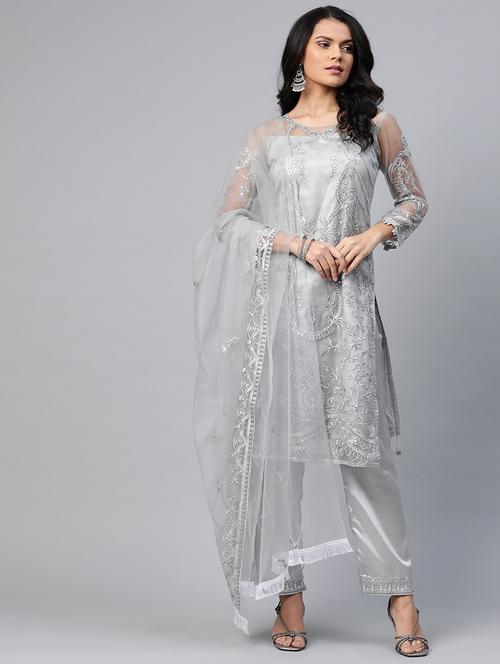 embroidered unstitched suit set - 17832107 - Very Small Image - 1