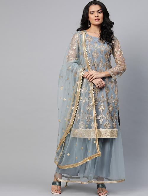 embroidered unstitched suit set - 17832110 - Very Small Image - 1