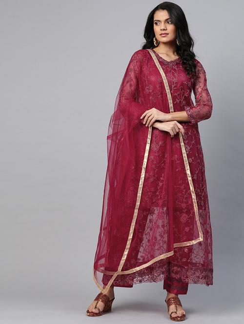 embroidered unstitched suit set - 17832123 - Very Small Image - 1