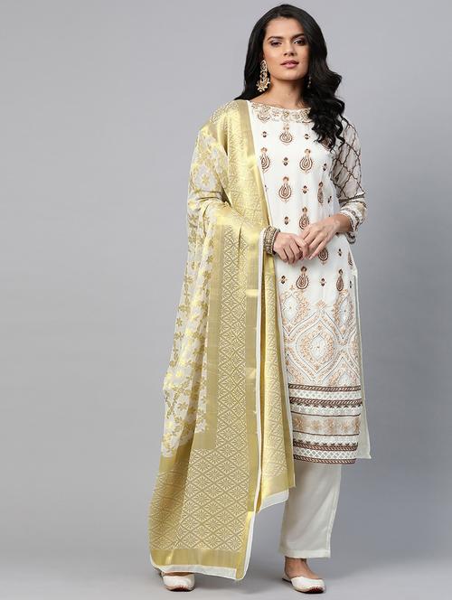 embroidered unstitched suit set - 17832125 - Very Small Image - 1