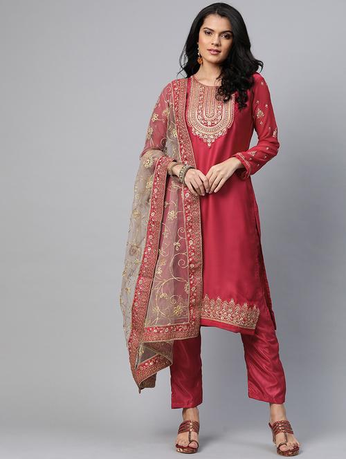 embroidered unstitched suit set - 17832135 - Very Small Image - 1