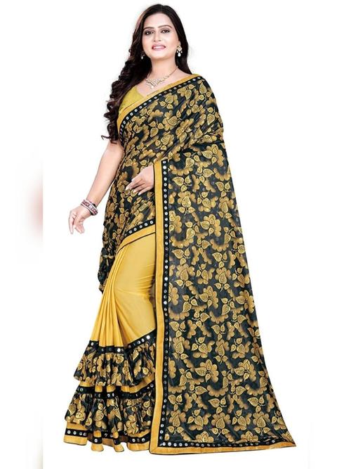 lycra printed designer saree - 17832367 - Very Small Image - 1
