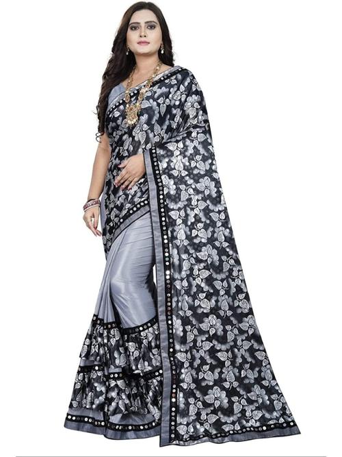 lycra printed designer saree - 17832373 - Very Small Image - 1