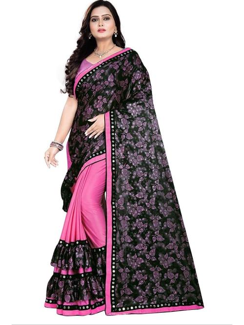 lycra printed designer saree - 17832374 - Very Small Image - 1