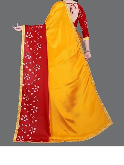 yellow silk saree - 17833091 - Very Small Image - 1