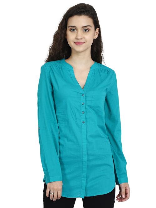 concealed placket solid shirt - 17833227 - Very Small Image - 1