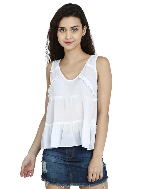 round neck solid top - 17833244 - Very Small Image - 1