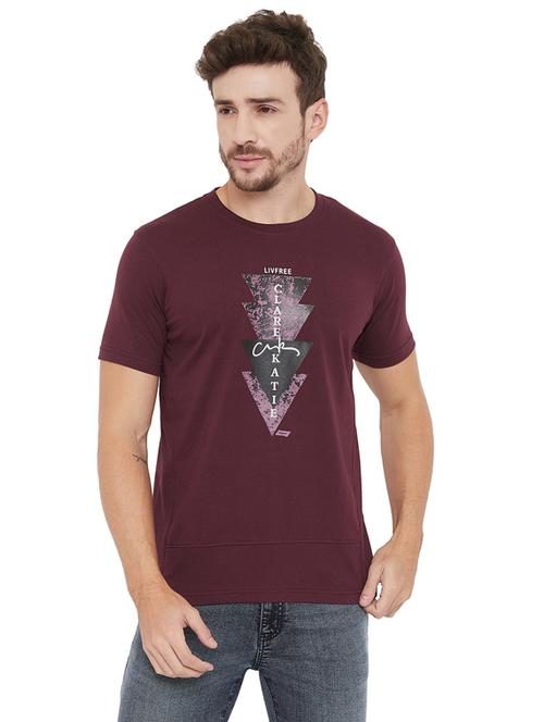 maroon printed t-shirt - 17833751 - Very Small Image - 1