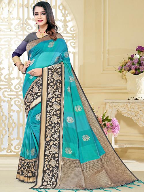 jacquard work banarasi saree with blouse - 17834226 - Very Small Image - 1