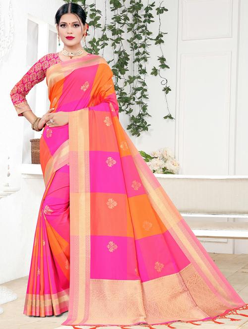 jacquard work banarasi saree with blouse - 17834234 - Very Small Image - 1