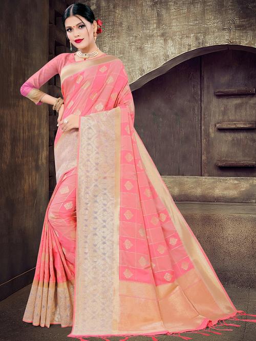 jacquard work banarasi saree with blouse - 17834239 - Very Small Image - 1