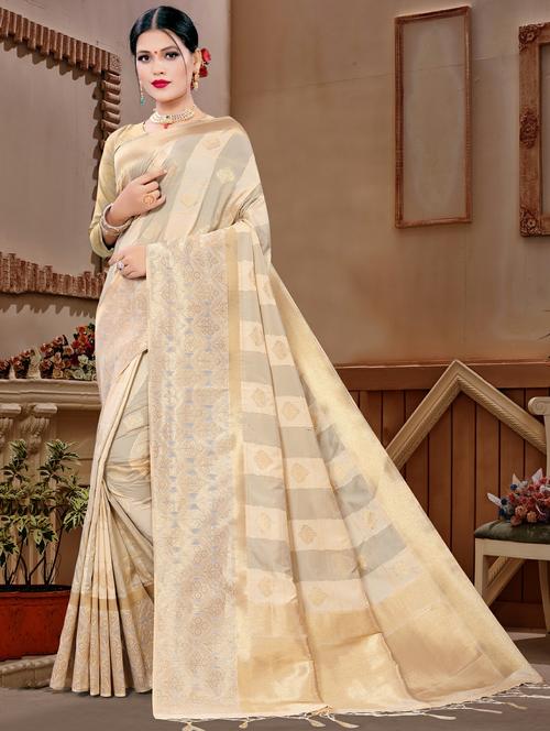 jacquard work banarasi saree - 17834240 - Very Small Image - 1