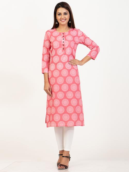 printed straight kurta - 17834302 - Very Small Image - 1