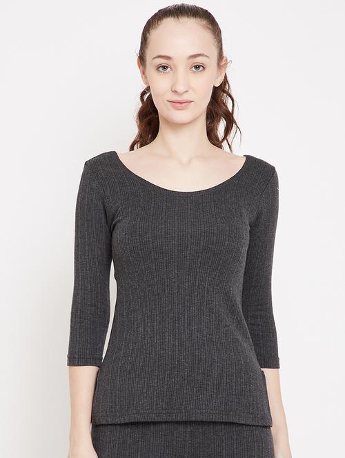 grey solid tops thermals & inner wear - 17834410 - Very Small Image - 1