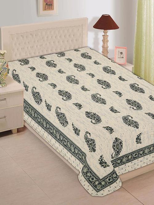 indhome life classic 100% cotton 200 tc jaipuri print single bedsheet(60 x 90 inches) - 17834654 - Very Small Image - 1