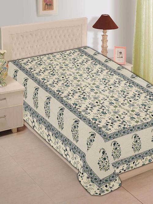 indhome life classic 100% cotton 200 tc jaipuri print single bedsheet(60 x 90 inches) - 17834655 - Very Small Image - 1