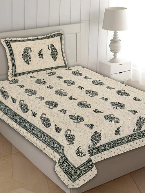 indhome life 100% cotton multicolor jaipuri printed single bedsheet(60 x 90 inches) with one pillow covers(17 x 27 inches) - 17834660 - Very Small Image - 1